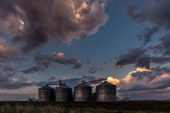 Clouds Over Tremont Grain Bins