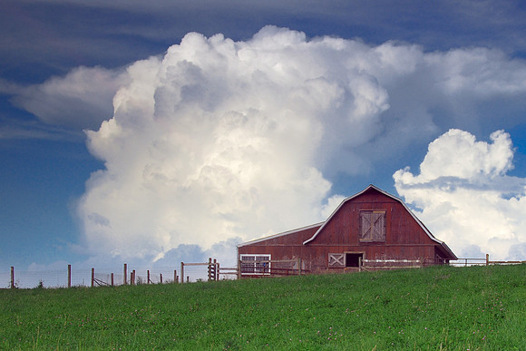 Storm Clouds and Barn