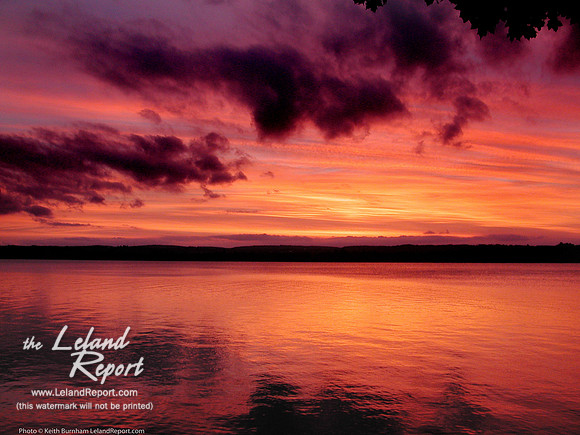 Sunrise Over North Lake Leelanau in a Very Intense Red