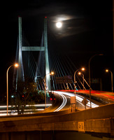 Moonrise Over Great River Bridge